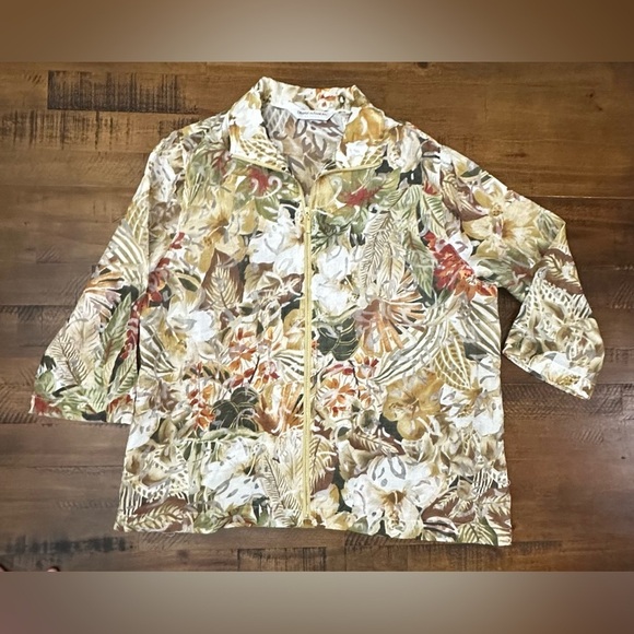 Womens Draper & Damon's Jacket Petite Medium Lightweight Tropical Print - Picture 2 of 9